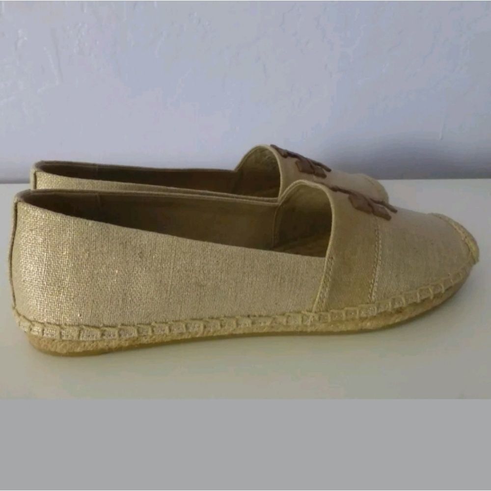 TORY BURCH LOGO WESTON METALLIC ESPADRILLE - Picture 3 of 3
